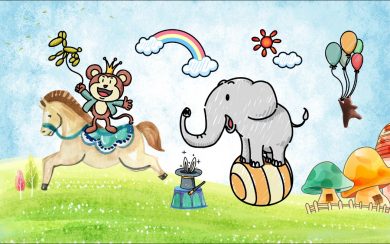 فیل بازیگوش و میمون شاه سوار بر اسب