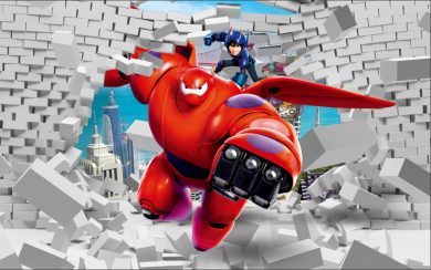 پوستر دیواری هیرو هامادا و ربات مهربان انیمیشن قهرمان بزرگ