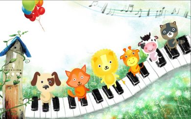 حیوانات بامزه بر روی پیانو