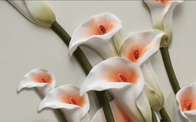 گل شیپوری سفید با سنبله ی قرمز رنگ