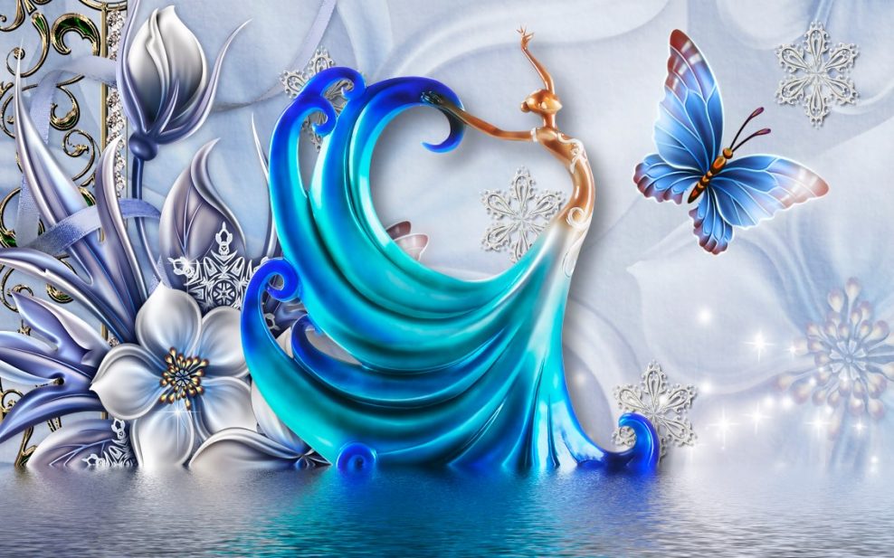 دختر دریاچه و پروانه ی آبی